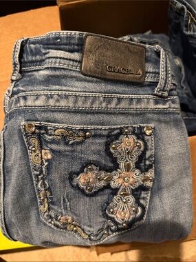 Grace in LA Light Denim Straight Leg Jeans